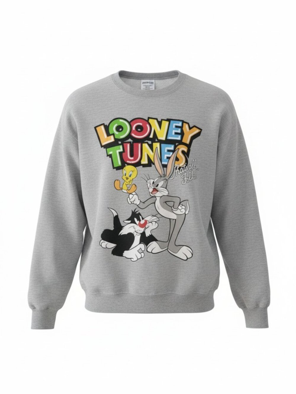 Nostalgic Looney Tunes Bugs Bunny Tweety Sylvester Graphic Crewneck Sweatshirt